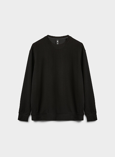 Projek Raw Black Micro-waffle crew-neck sweatshirt for men