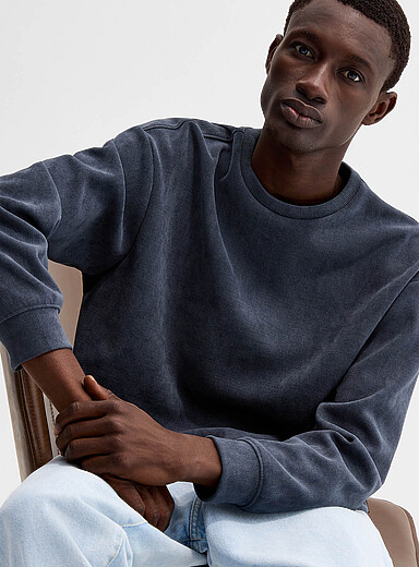 Projek Raw Charcoal Ribbed velvety jersey sweatshirt for men