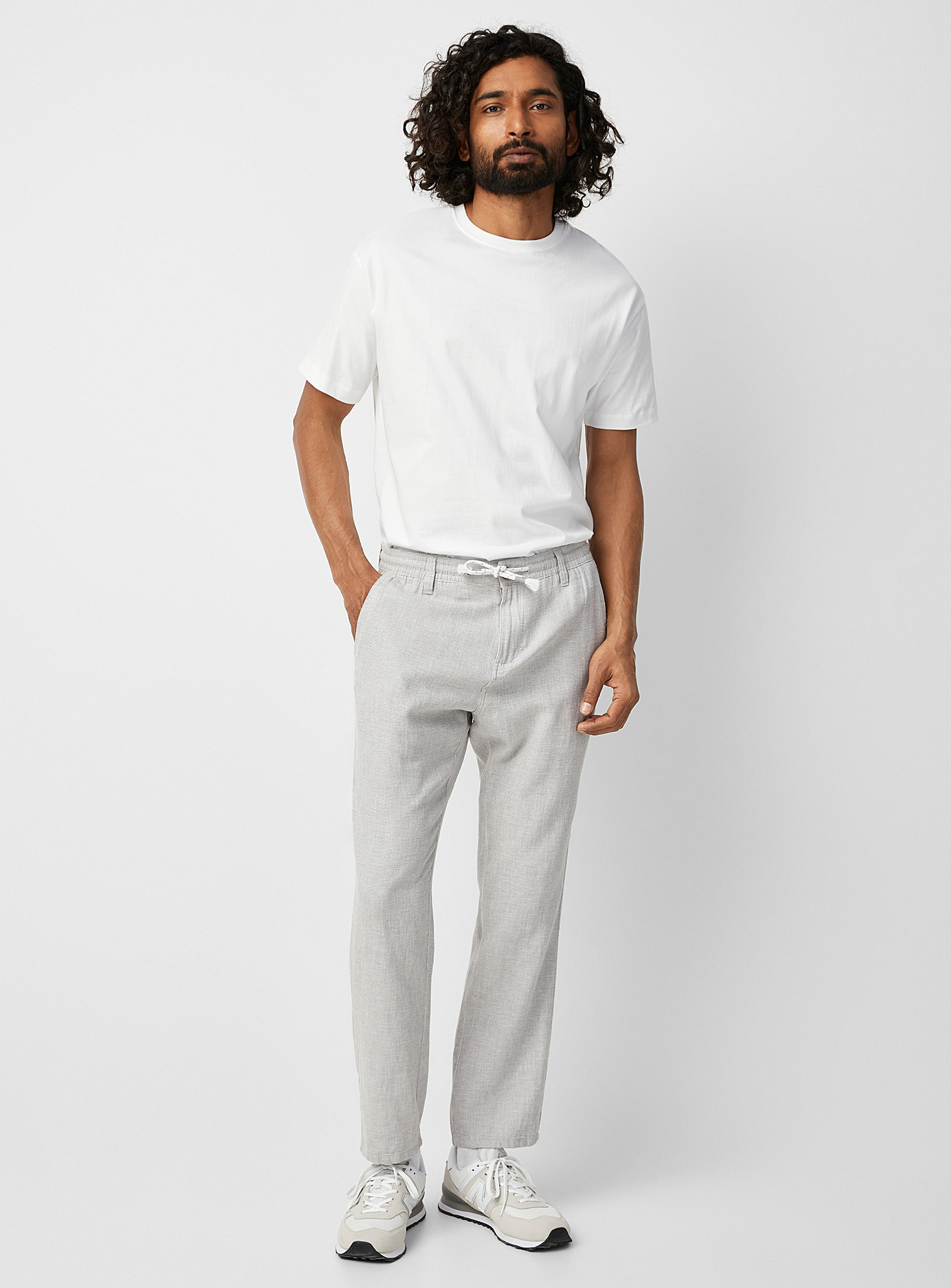Projek Raw Linen-cotton Two-tone Pant In Grey