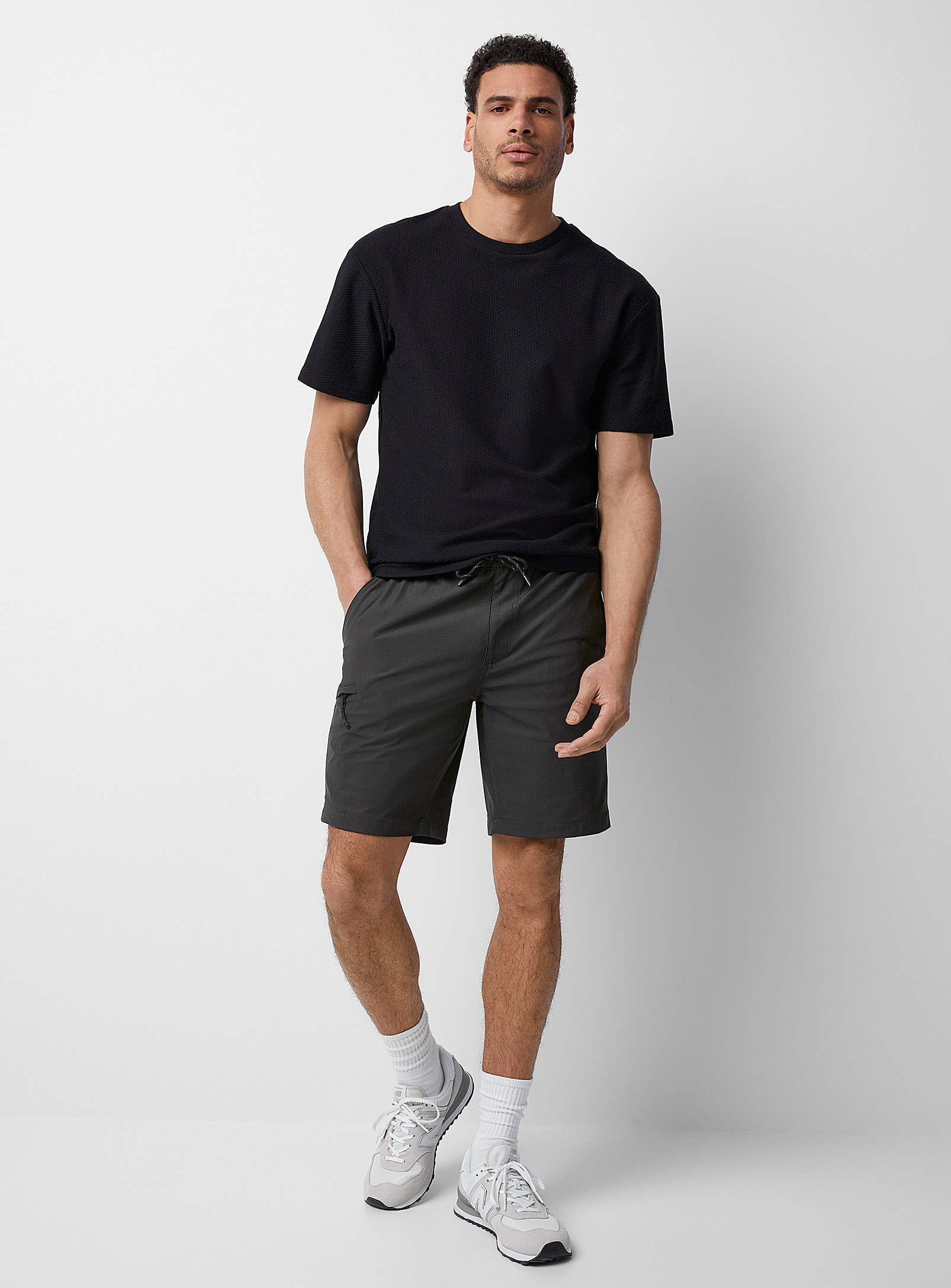 Projek Raw Comfort-waist Stretch Pull-on Short In Charcoal