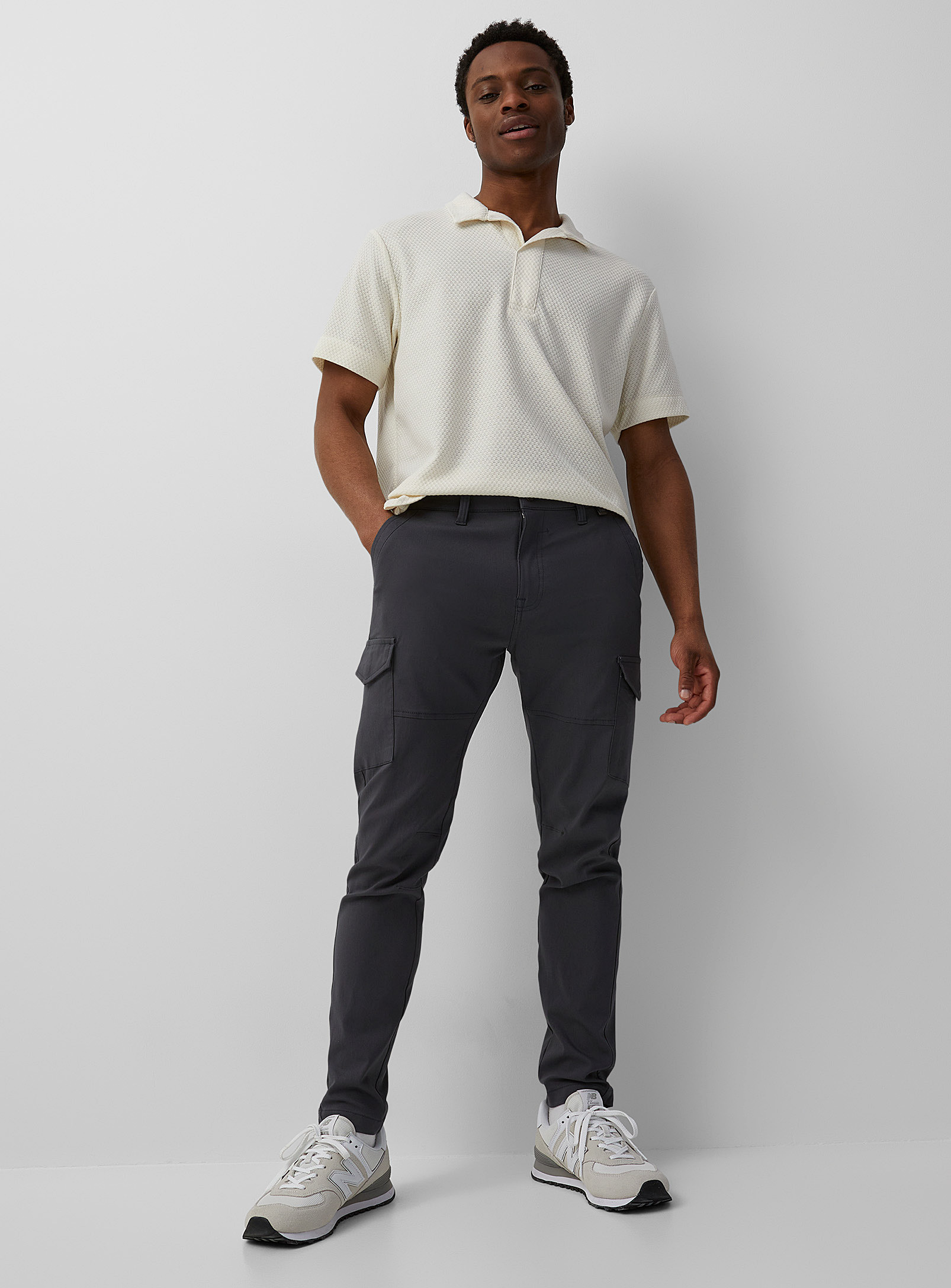 Projek Raw Stretch Nylon Cargo Pant Slim Fit In Grey