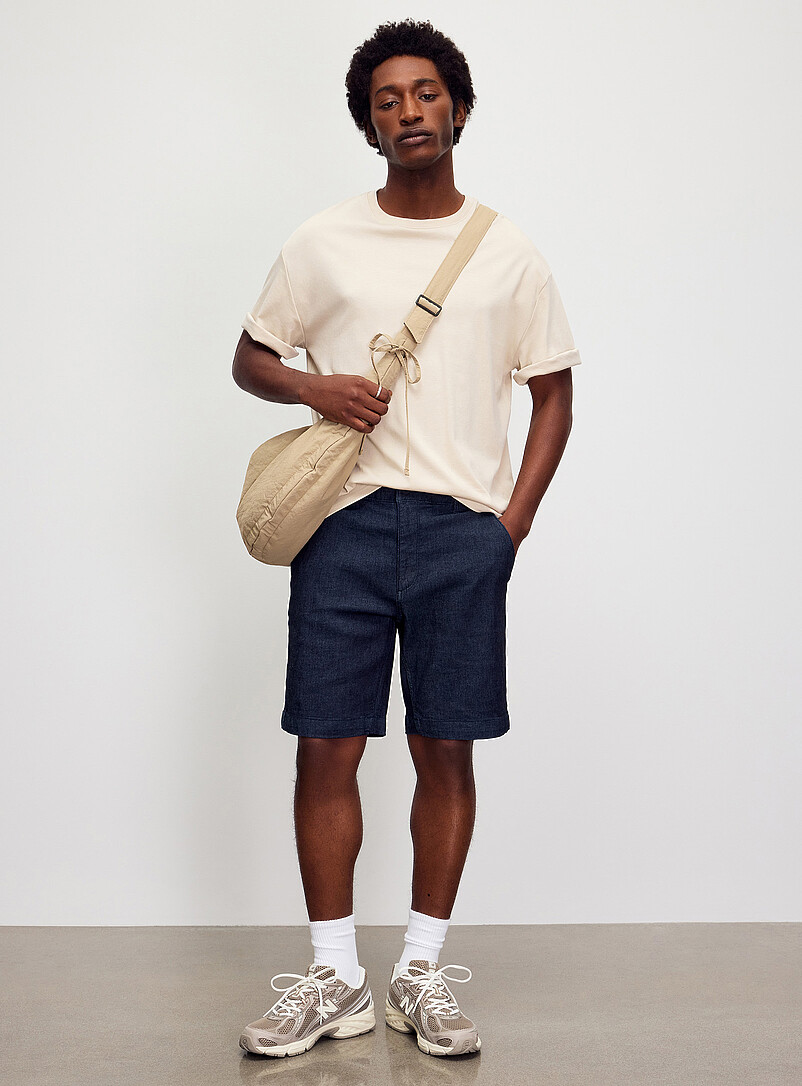 Indigo denim-like stretch Bermudas product image (primary)