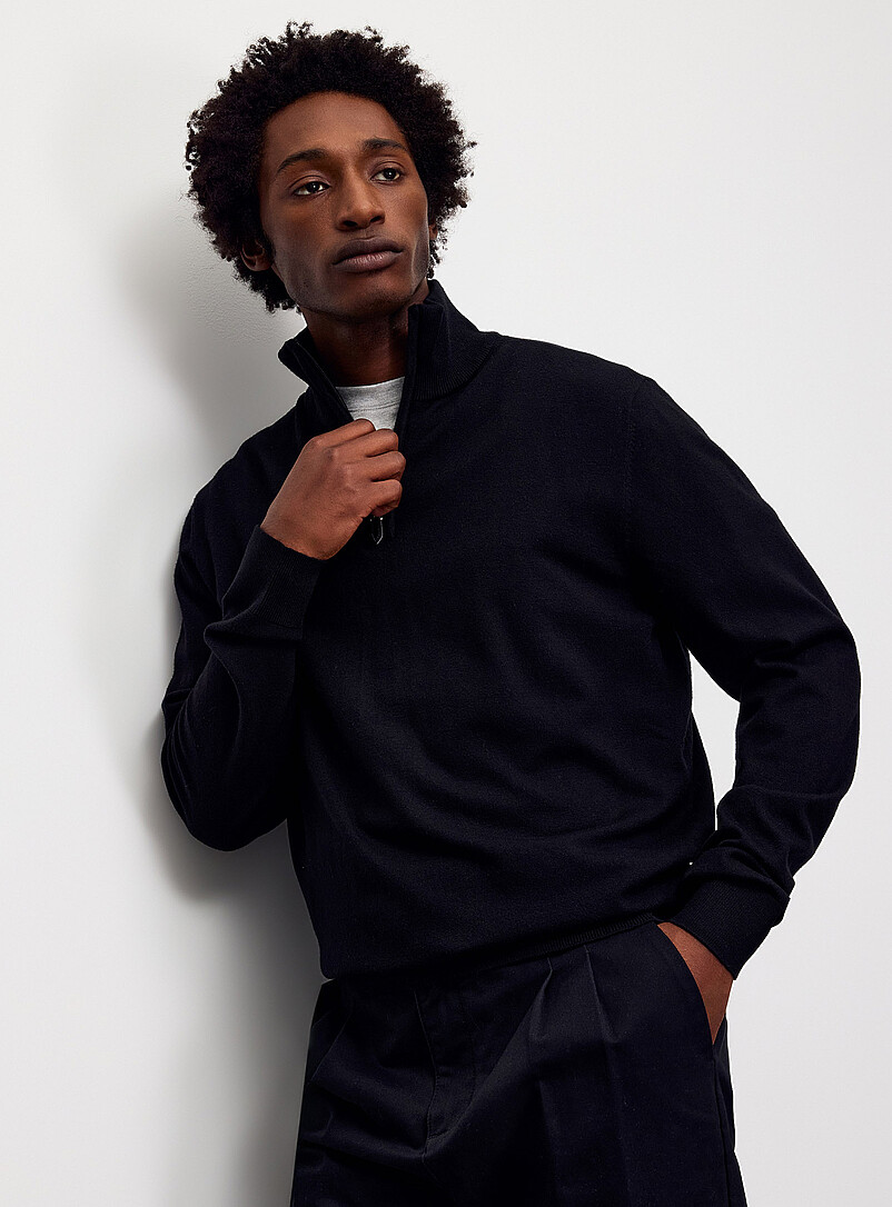 Zip-neck supple knit sweater product image 2