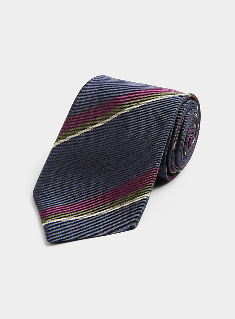 Le 31: La cravate rayures soulignées Marine pour homme