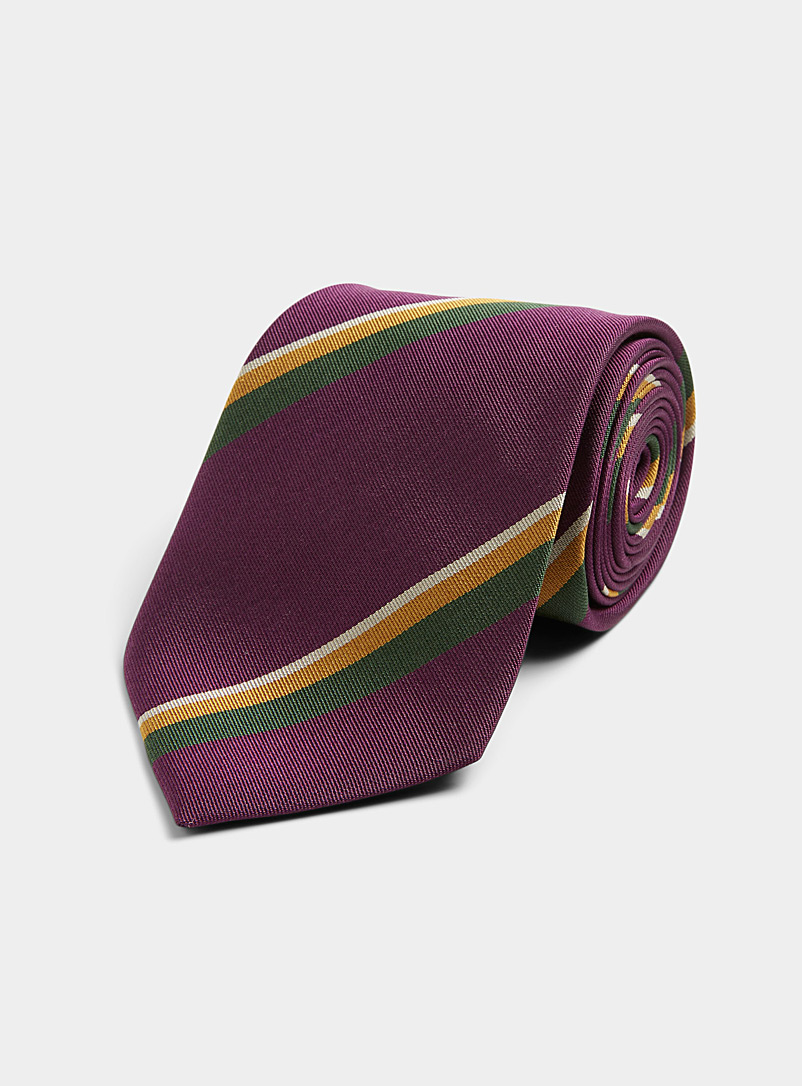Le 31 Medium Pink Accent-stripe tie for men