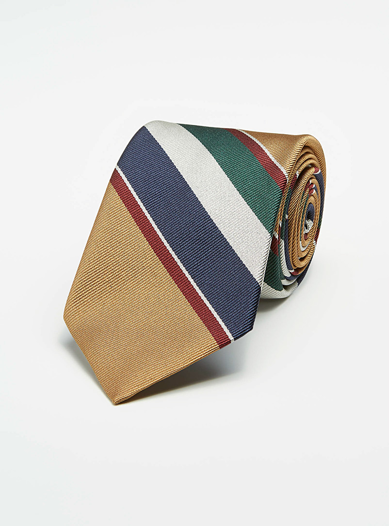 Le 31 Fawn Retro stripe tie for men