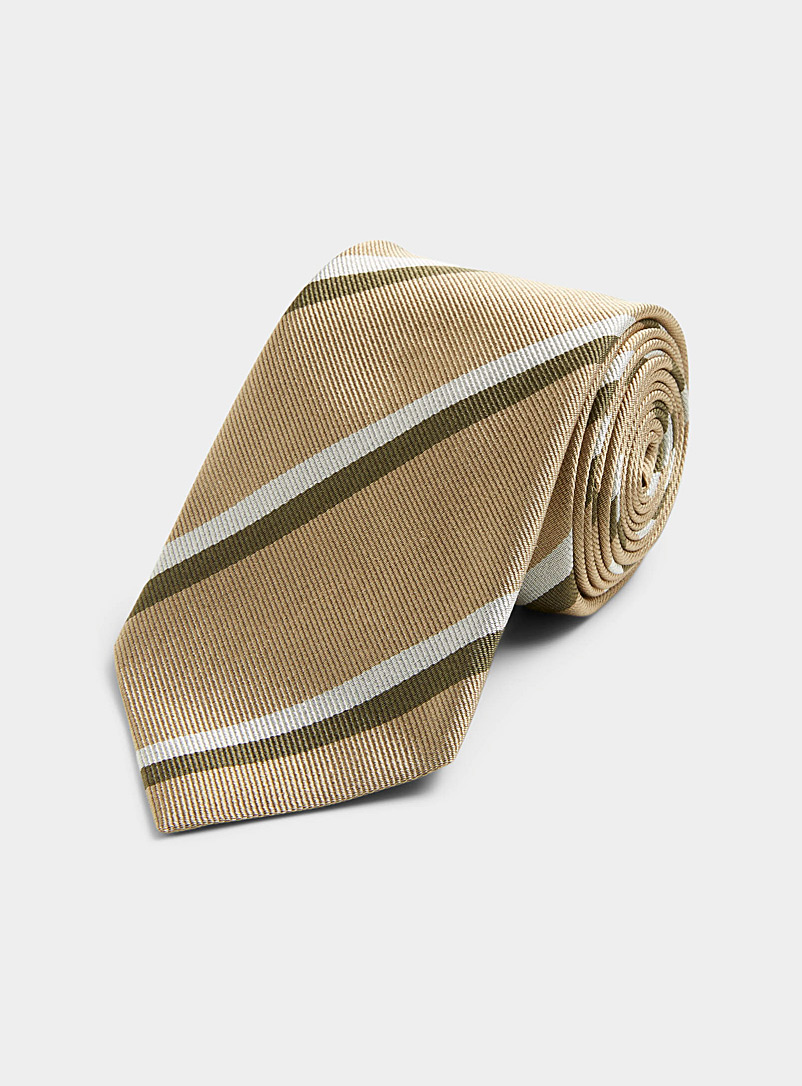 Le 31 Sand Double-stripe tie for men