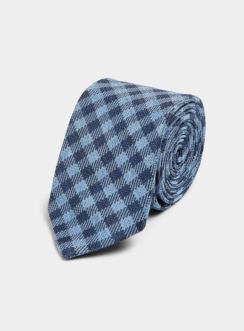 Le 31: La cravate carreaux marine Bleu pâle-bleu poudre pour homme