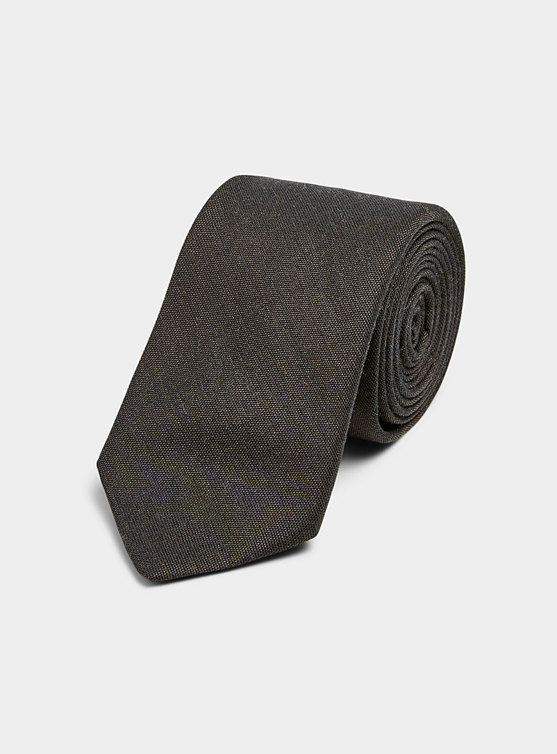 Le 31 Black Semi-plain wool tie for men