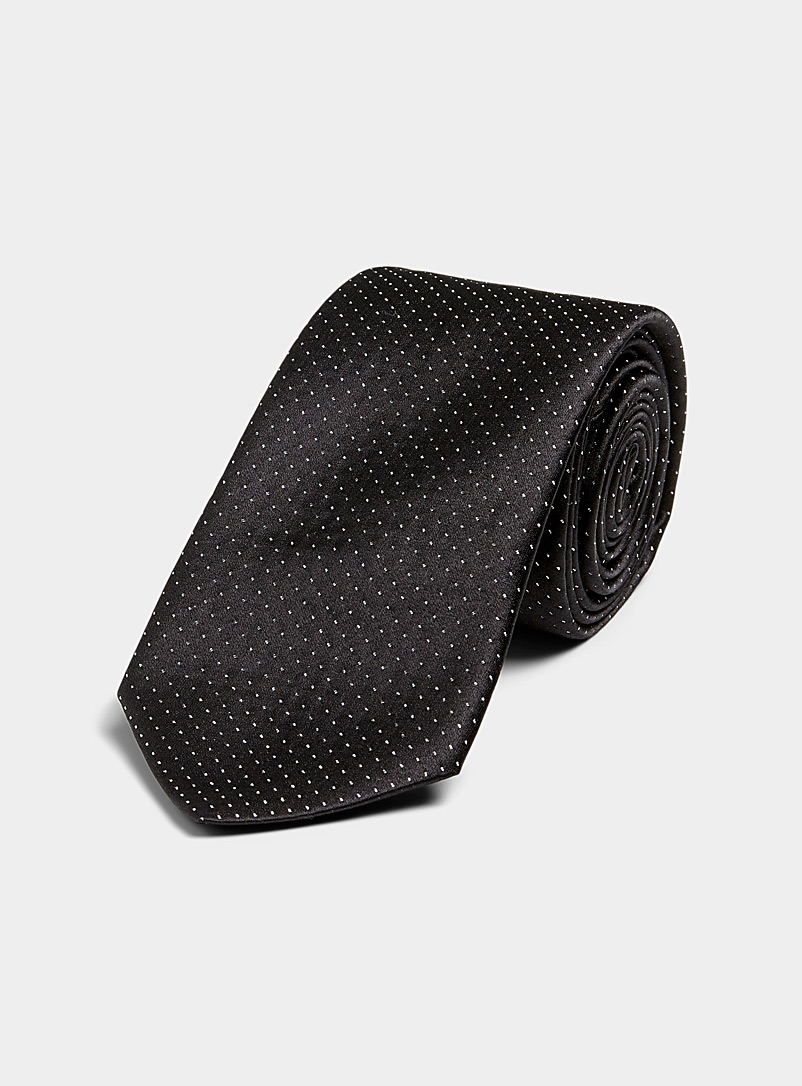 Le 31 Black Silver dot tie for men