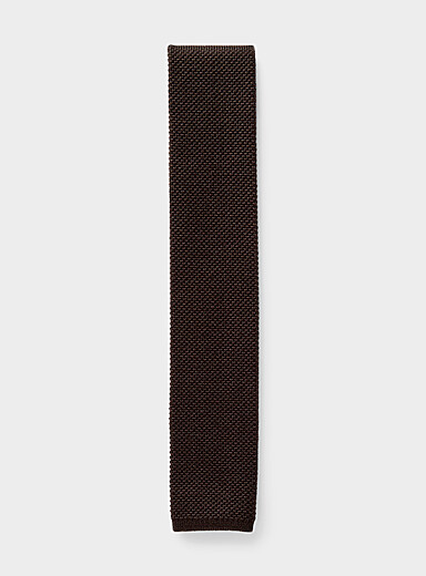 La cravate en laine &eacute;troite tricot piqu&eacute;