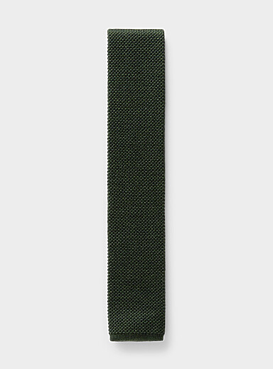 La cravate en laine &eacute;troite tricot piqu&eacute;