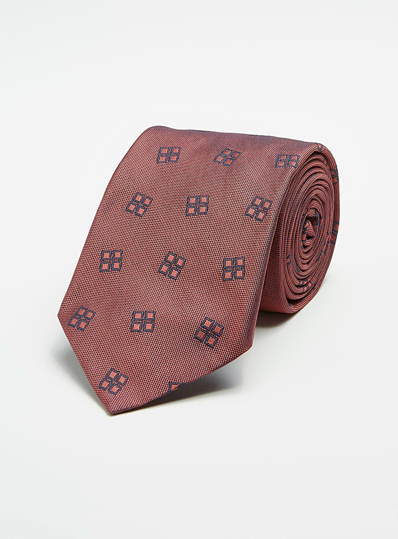 Le 31 Ruby Red Windowpane check tie for men