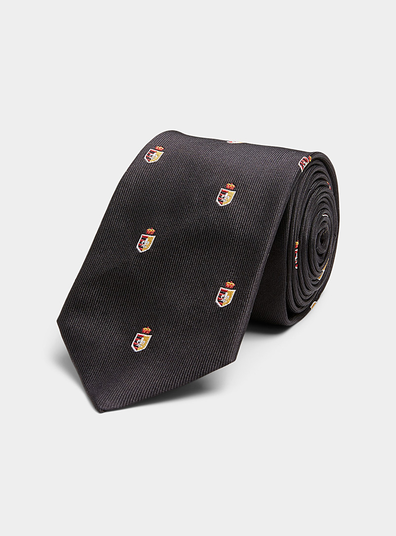 Le 31 Black Crest tie for men