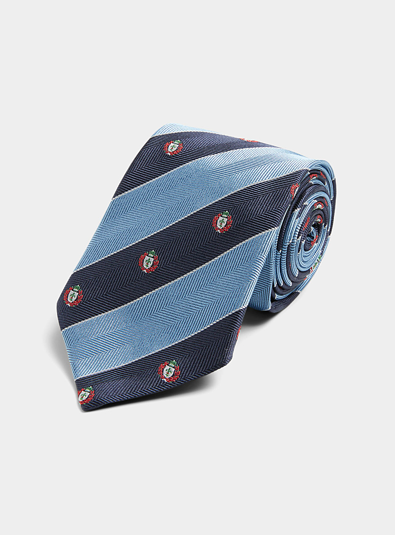Le 31: La cravate armoiries Bleu pâle-bleu poudre pour homme