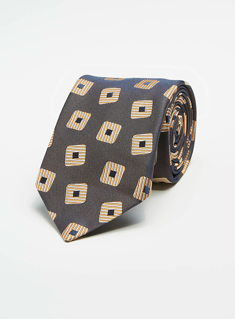 Le 31: La cravate carrés rayés Brun pour homme
