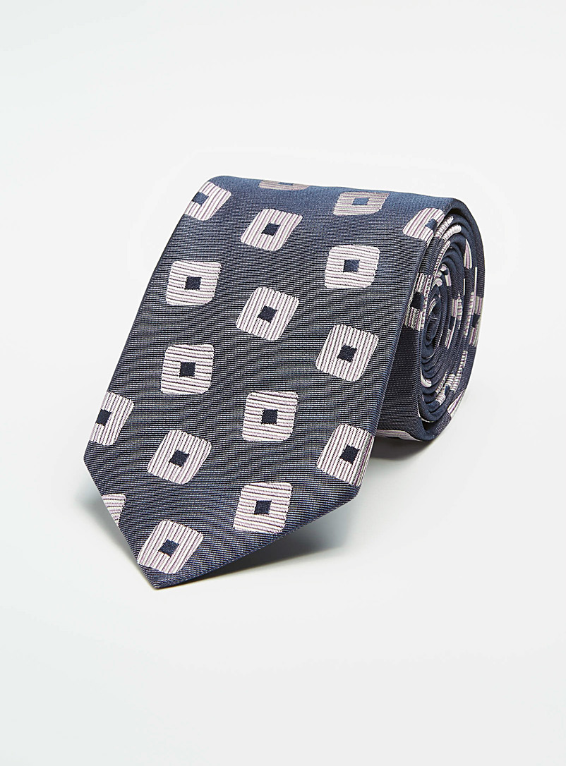 Le 31: La cravate carrés rayés Lilas pour homme
