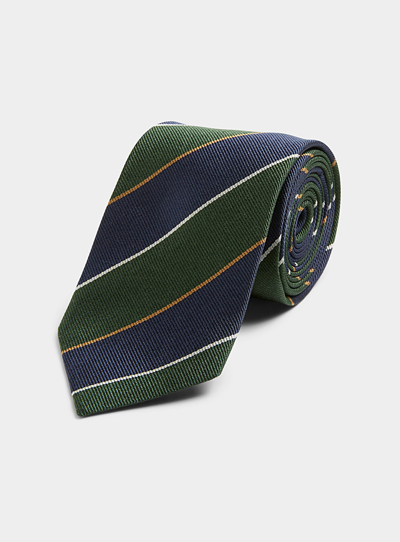 Le 31 Brown Preppy striped tie for men