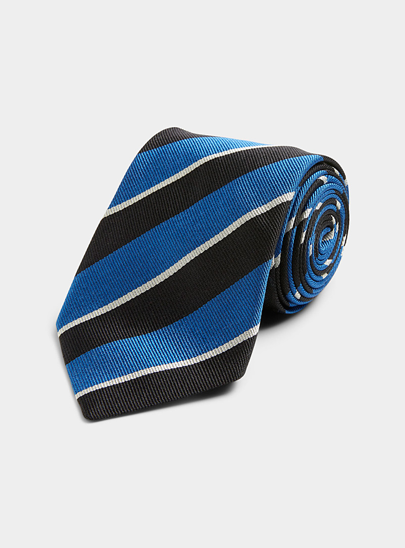 Le 31: La cravate rayée bleu royal Bleu foncé pour homme