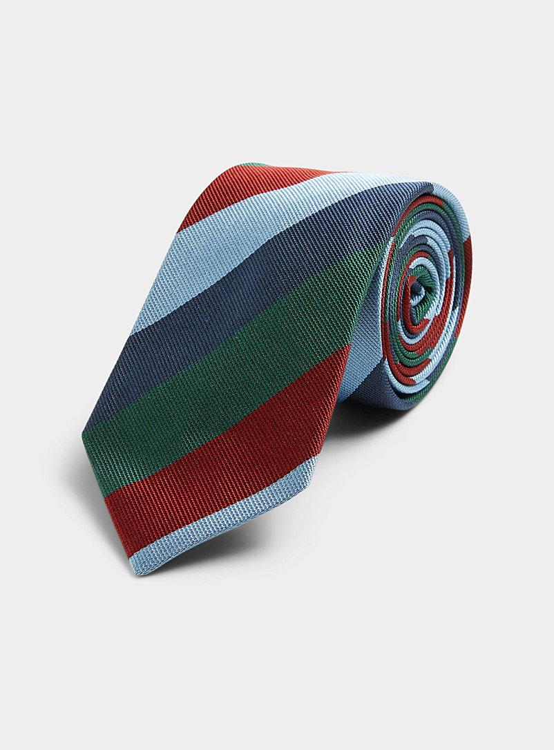 Le 31: La cravate rayures colorées Marine pour homme