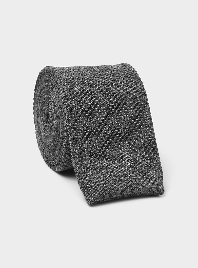 Piqué-Knit Wool Skinny Tie