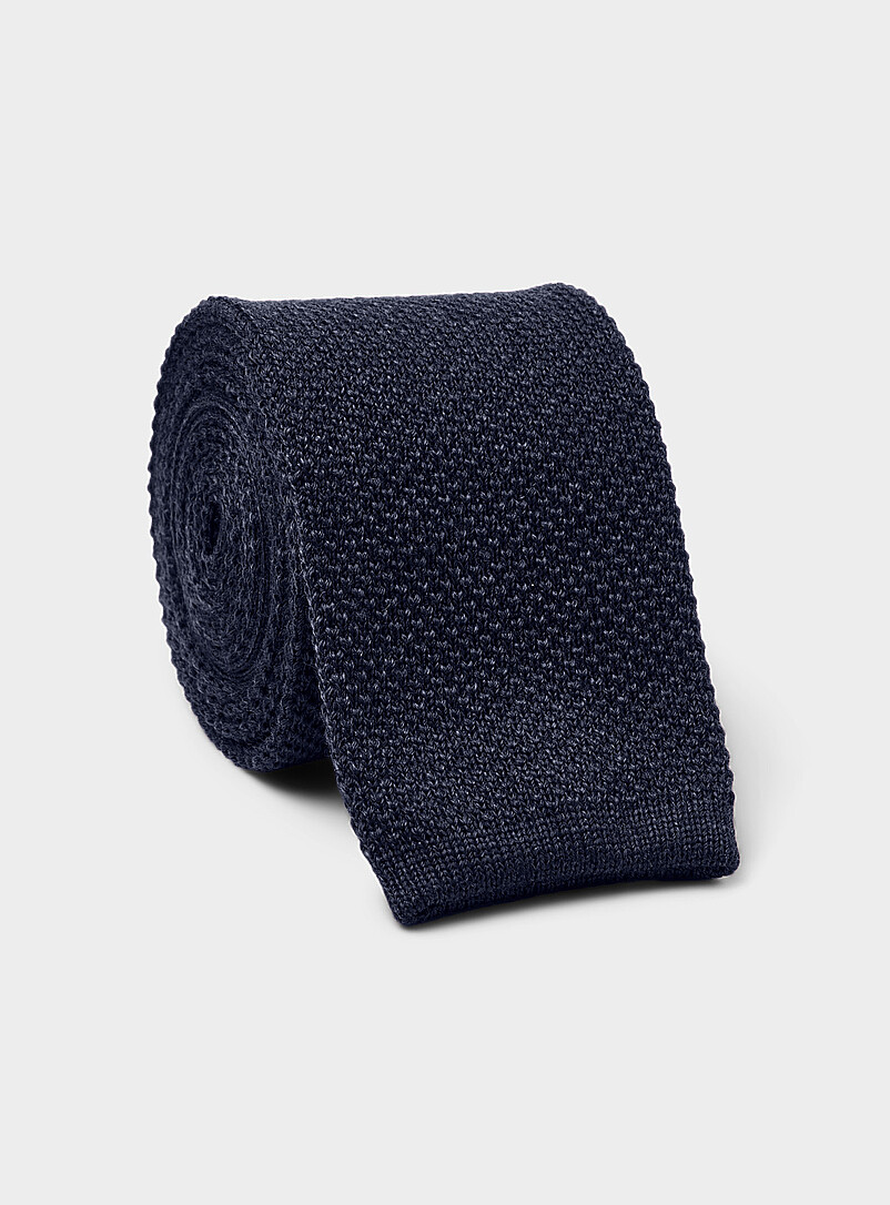 Piqué-Knit Wool Skinny Tie