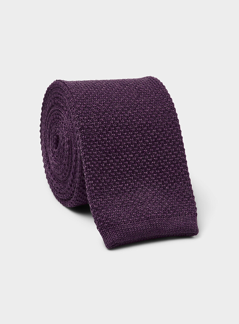 Piqué-Knit Wool Skinny Tie