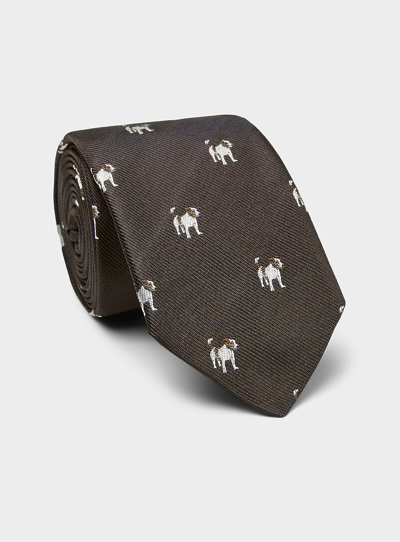Jack Russel pattern pure silk tie product image (primary)