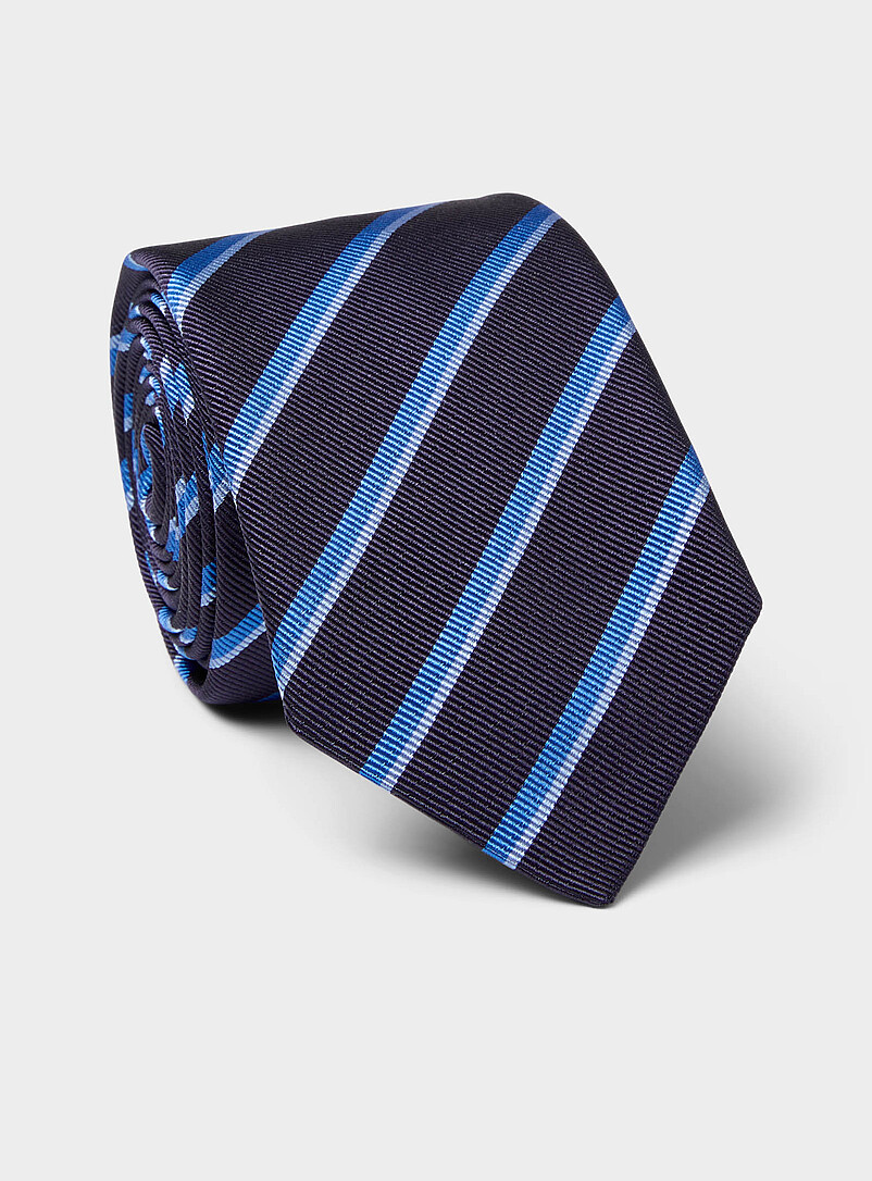 Diagonal-stripe navy tie Exclusive collection from Italy product image (primary)