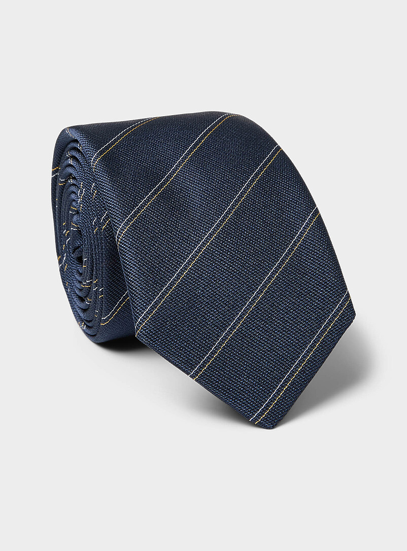 Thin double stripe tie Exclusive collection from Italy product image (primary)