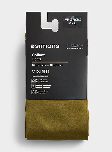 Simons Khaki/Sage/Olive Solid comfortable tights 100 denier - Ultra-opaque <b>Exclusive collection from Italy</b> for women