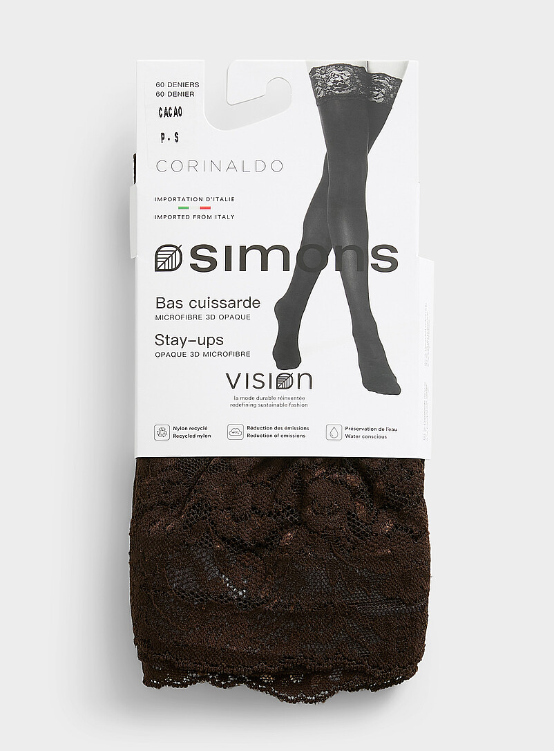 Simons: Le bas autofixant bord dentelle <b>Collection exclusive d'Italie</b> Nero pour femme