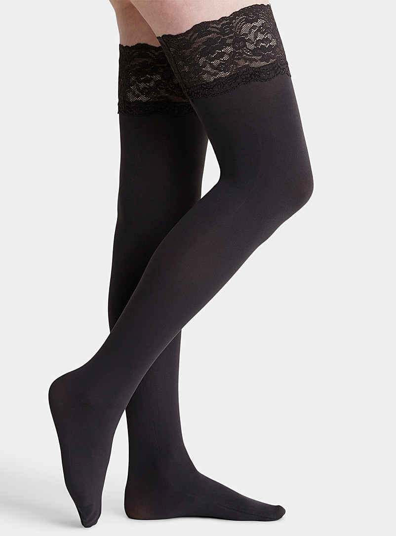 Bas non extensibles 100 % nylon sans couture 5 deniers gris moyen Nouveau - France Bas non extensibles 100 % nylon sans couture 5 deniers gris moyen Nouveau - France