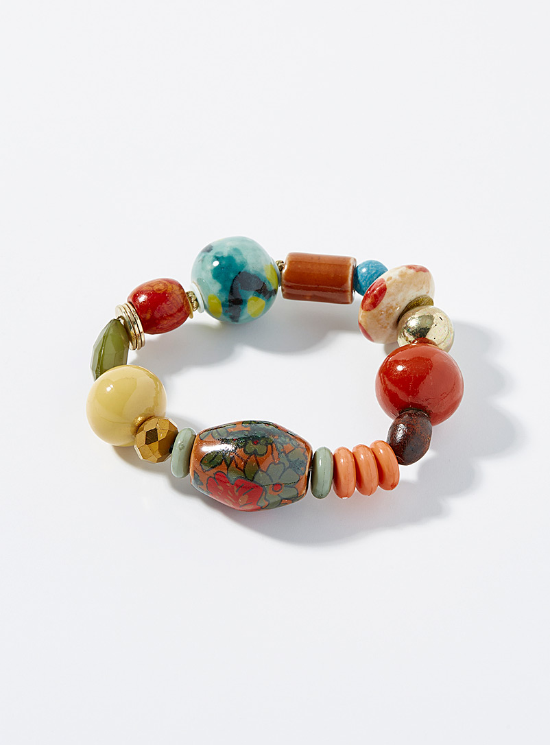 Simons: Le bracelet billes florales XL Assorti pour femme