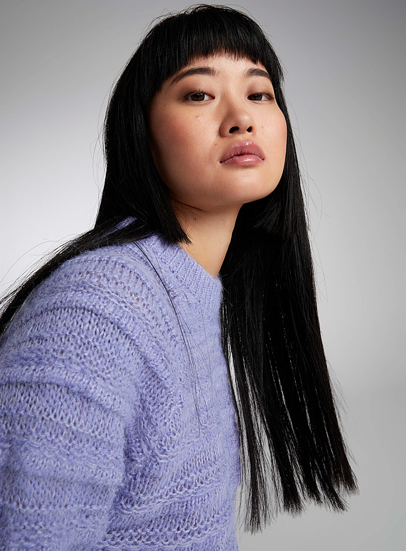 Twik Lilacs Horizontal knit sweater for women