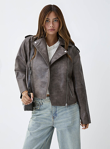 Allegra K Veste En Jean Délavé Femme - Blouson Daim Vieilli Vintage à Revers Cranté