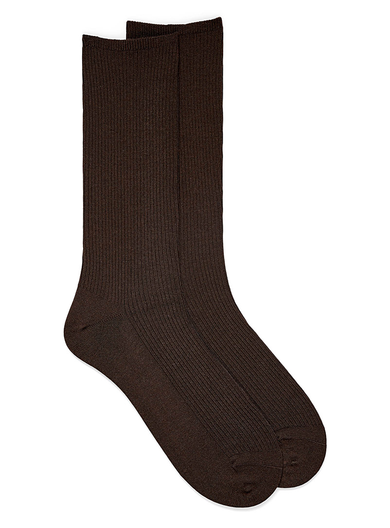 McGregor Dark Brown Non-elastic wool socks for men