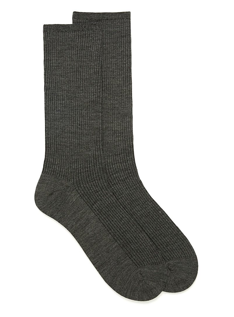 McGregor Charcoal Non-elastic wool socks for men