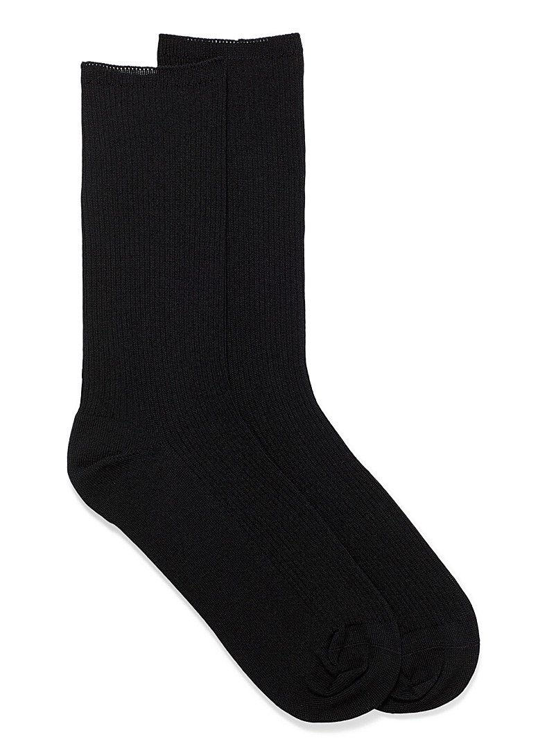 McGregor Black Casual knit ribbed socks for women