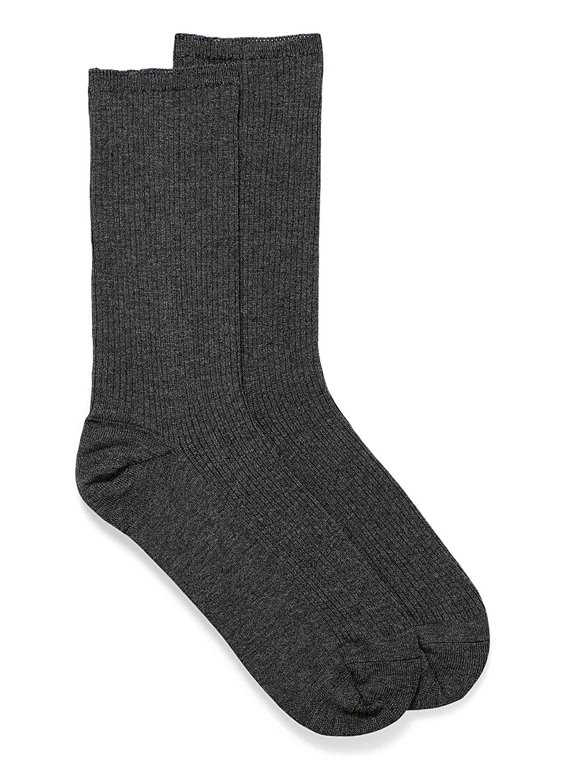 McGregor Charcoal Casual knit ribbed socks for women