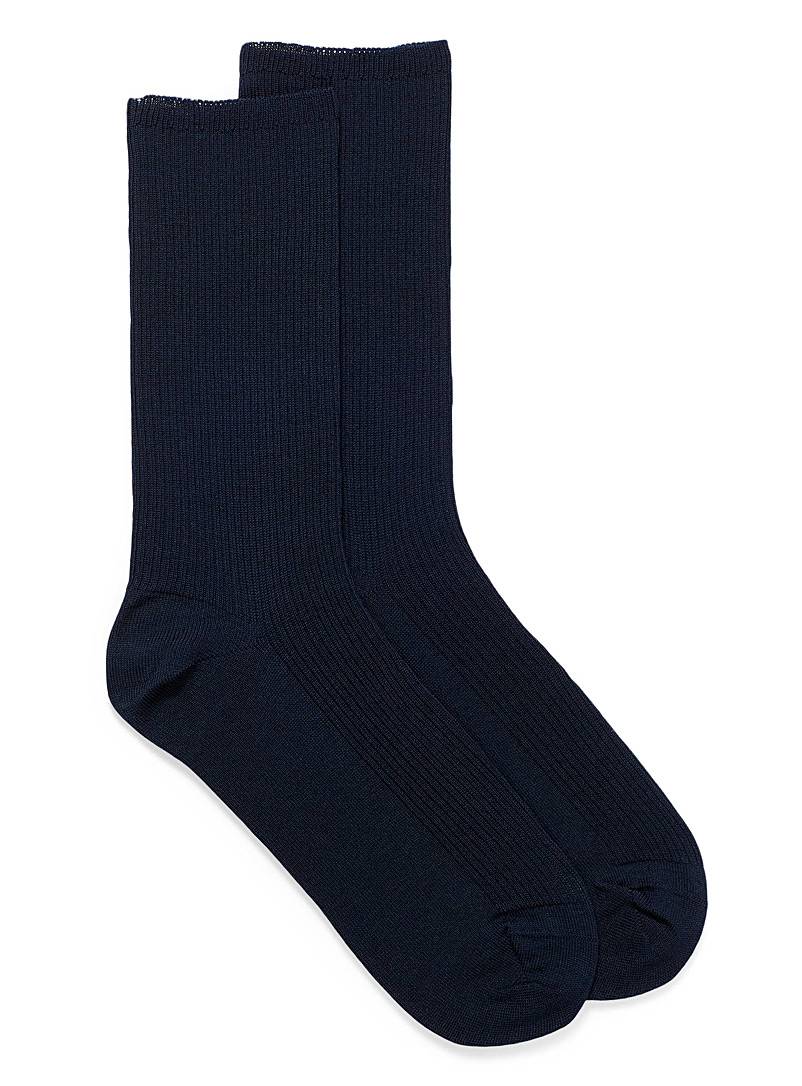 McGregor Marine Blue Casual knit ribbed socks for women