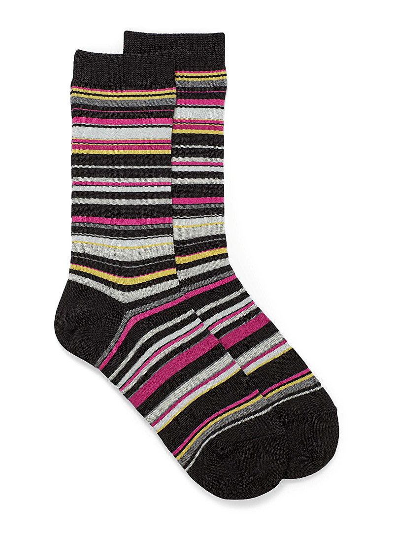 McGregor Patterned Black Wool-blend pinstripe socks for women