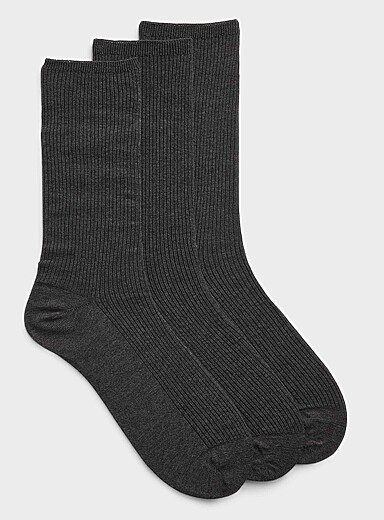 Non-elastic ribbed dress socks 3-pack