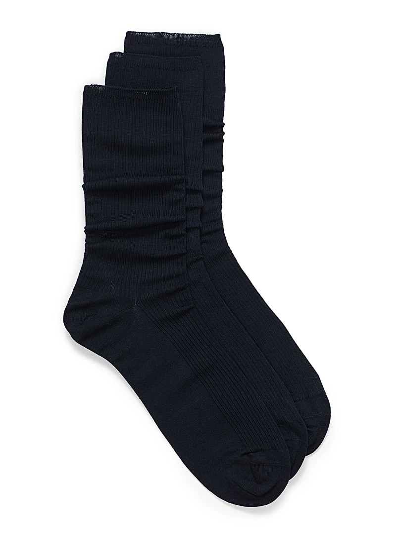 McGregor Navy/Midnight Blue Non-elastic sock trio for men