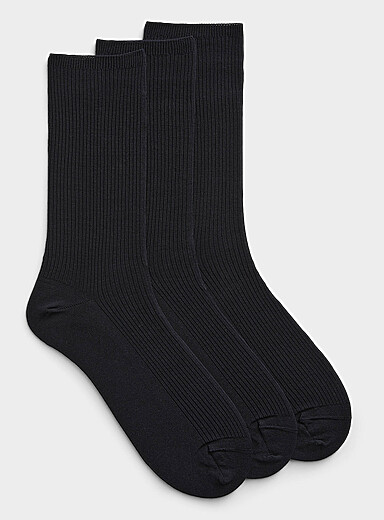 Non-elastic ribbed dress socks 3-pack