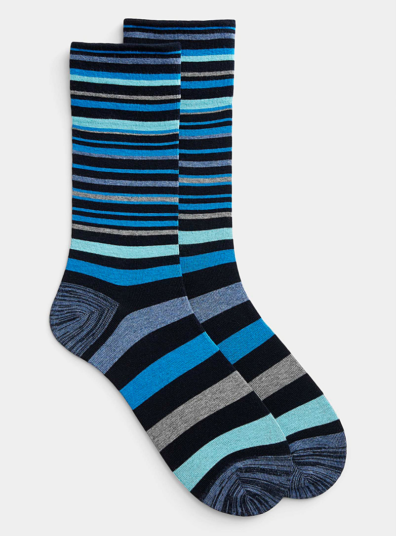 McGregor Marine Blue Striped comfort sock for men