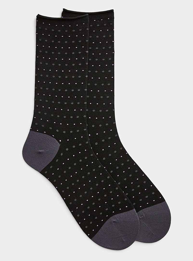 McGregor Patterned Black Polka dot comfort sock for men
