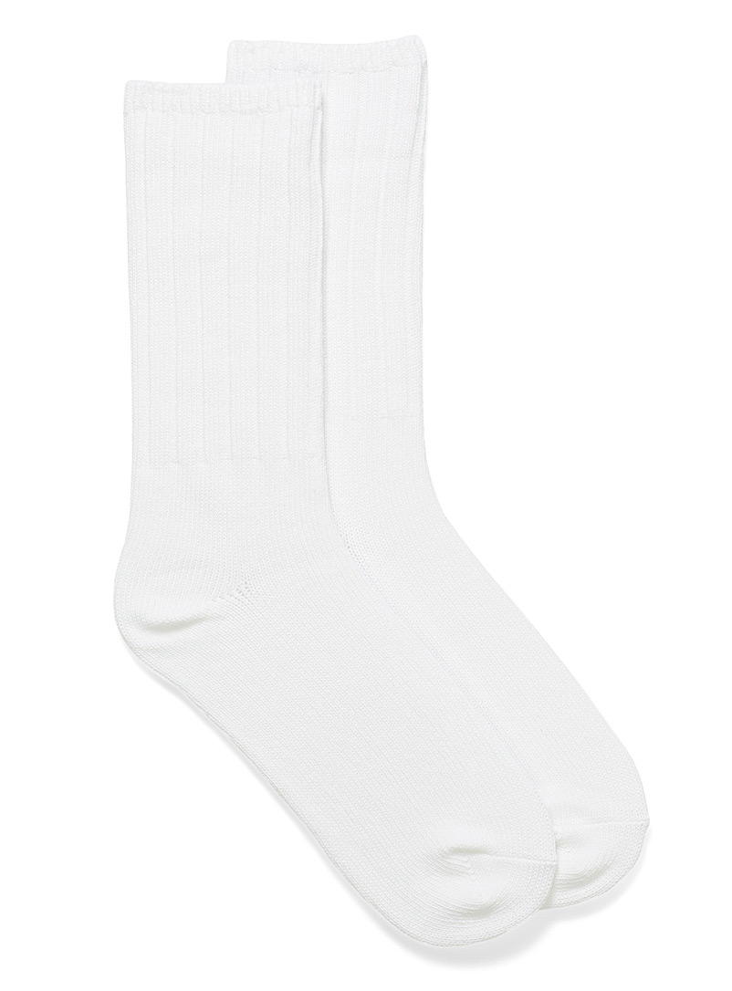 Weekender by McGregor White Ribbed monochrome socks for women