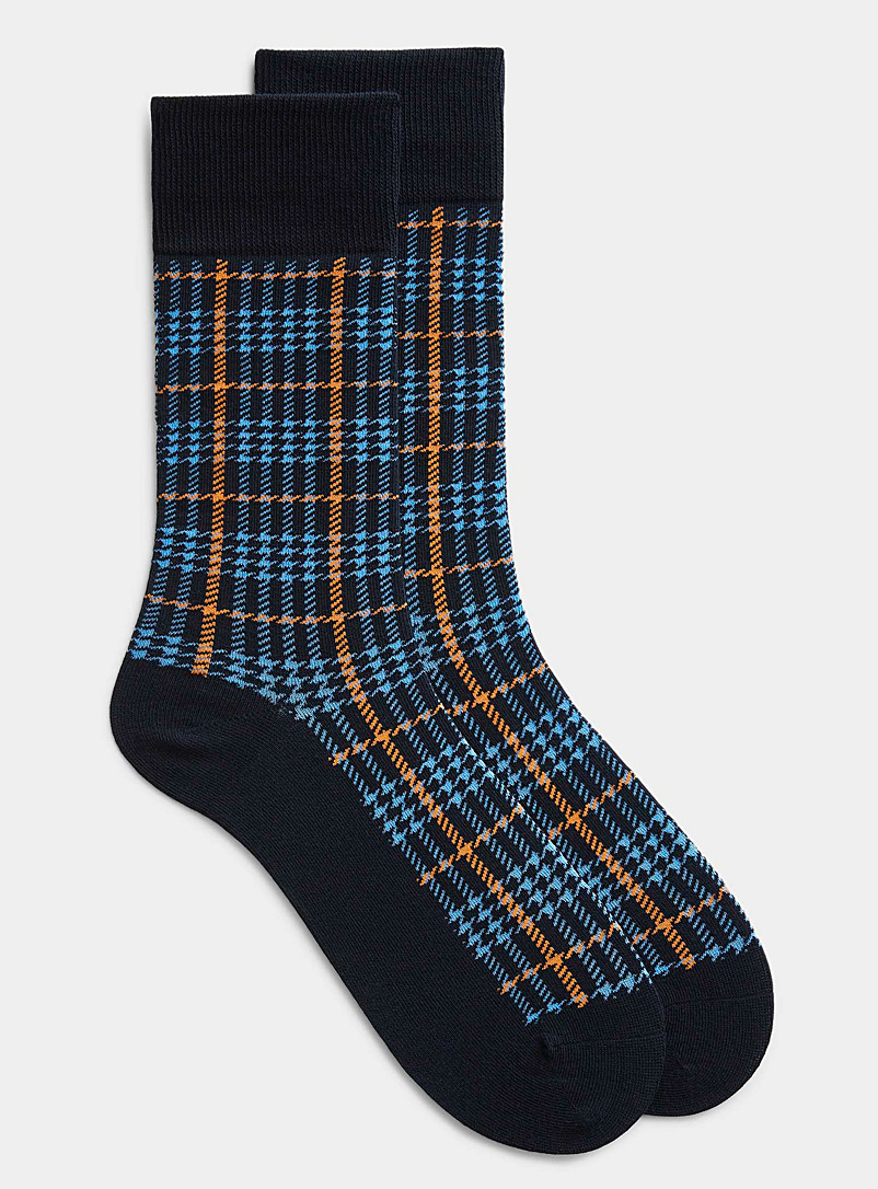 McGregor Patterned Blue Houndstooth sock for men