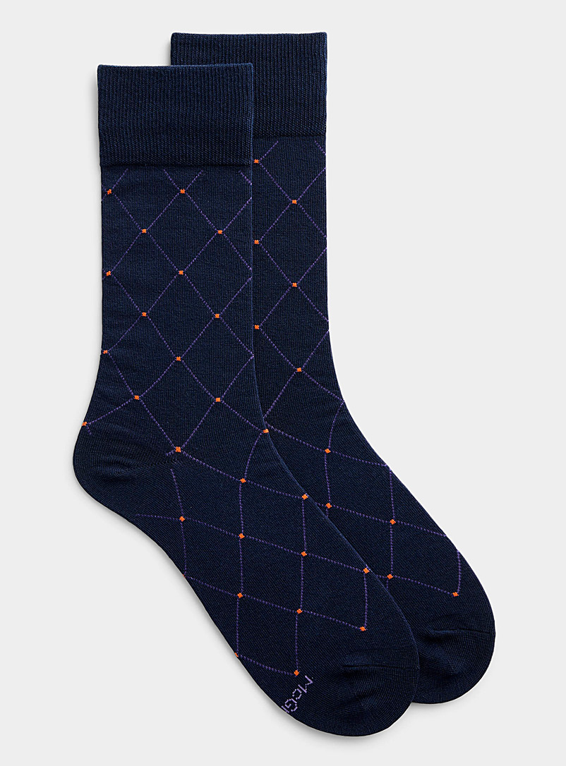 McGregor Patterned Blue Dot and diamond sock for men